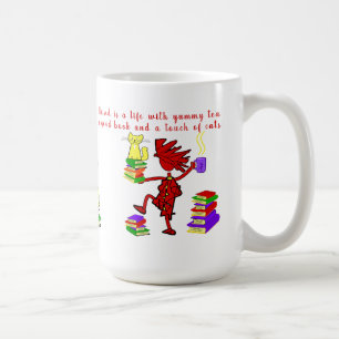 Liebe Bücher Tea Cats Kaffeekochen Tasse