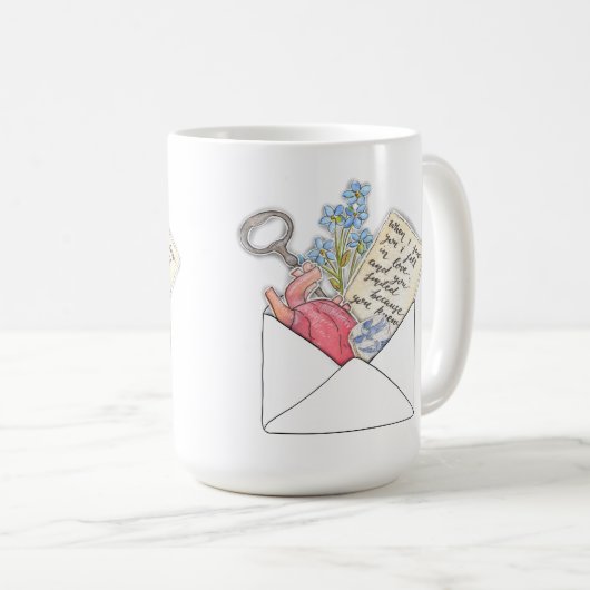 Liebe-Buchstabe Kaffeetasse (VorderseiteRechts)