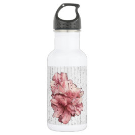 Liebe-Buchstabe-Rosa-illustrierte Blume fertigen Trinkflasche