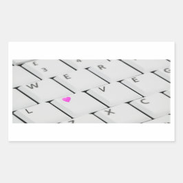 Liebe-Buchstaben der Computertastatur Rechteckiger Aufkleber