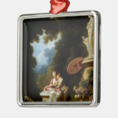 Liebe-Buchstaben durch Jean Honore Fragonard Silbernes Ornament (Links)