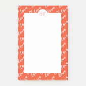 Liebe-Buchstaben & Herzdoodles mit Name Monogram Post-it Klebezettel (Vorderseite)
