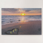 Liebe Buchstaben (Ihre Initialen) in Sand Sunset B Puzzle (Horizontal)