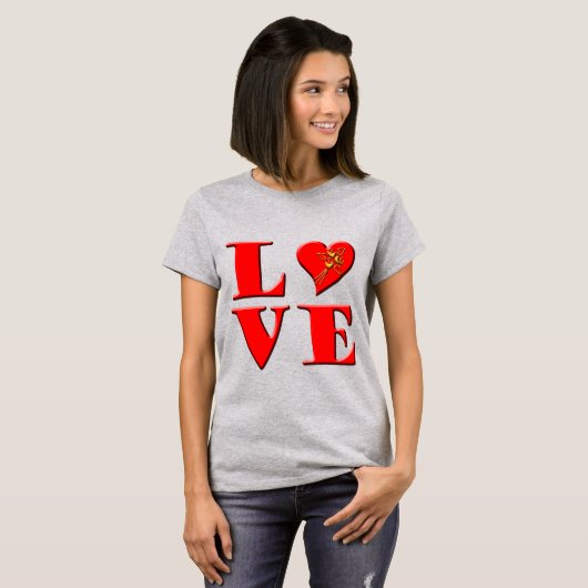 LIEBE Buchstaben ( L ♥ VE) T-Shirt (Vorne ganz)