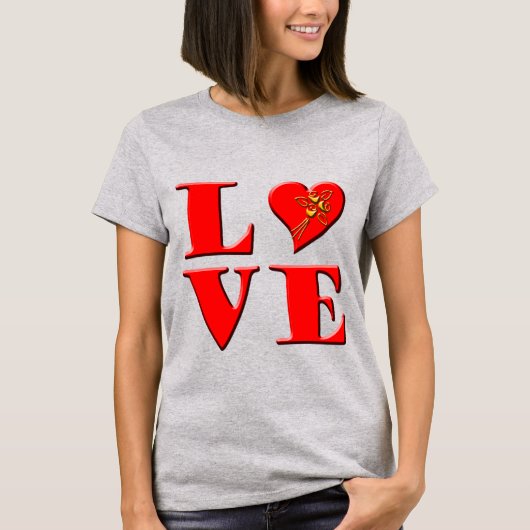 LIEBE Buchstaben ( L ♥ VE) T-Shirt (Vorderseite)