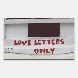 Liebe Buchstaben nur E-Mail-Steckplatz Rechteckiger Aufkleber
