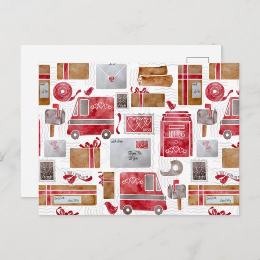 Liebe Buchstaben Postkarte (Vorne/Hinten)