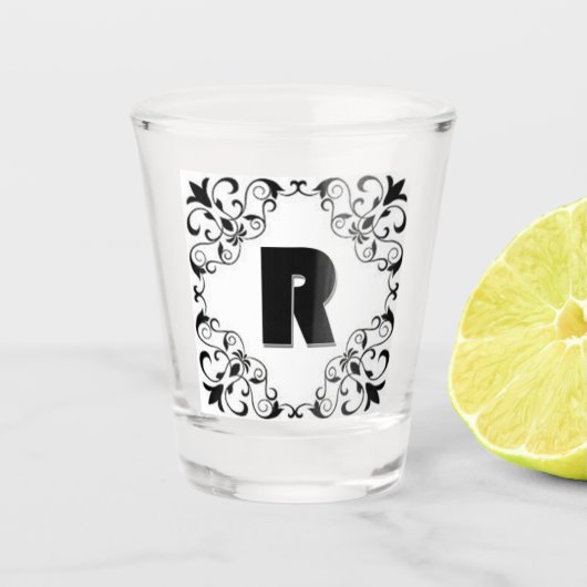 Liebe Buchstaben "R" Schnapsglas (Vorderseite)