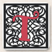 Liebe Buchstaben "T" Getränkeuntersetzer (Vorderseite)