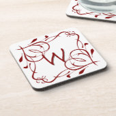 Liebe Buchstaben "W" Getränkeuntersetzer (Linke Seite)