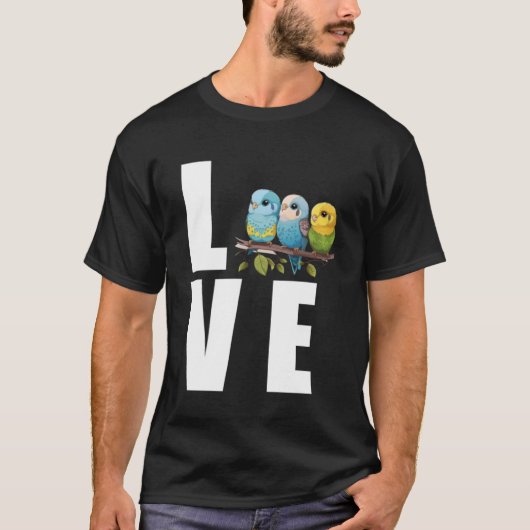 Liebe Budgie Mama Budgerigar Parakeet Bird Pullove T-Shirt (Vorderseite)