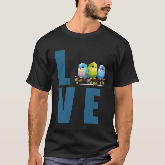 Liebe Budgie Mama Budgerigar Parakeet Bird Pullove T-Shirt (Vorderseite)
