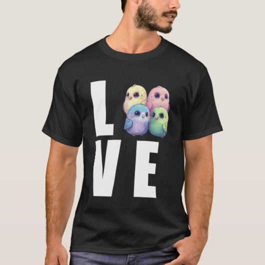 Liebe Budgie Mama Budgerigar Parakeet Bird Pullove T-Shirt (Vorderseite)