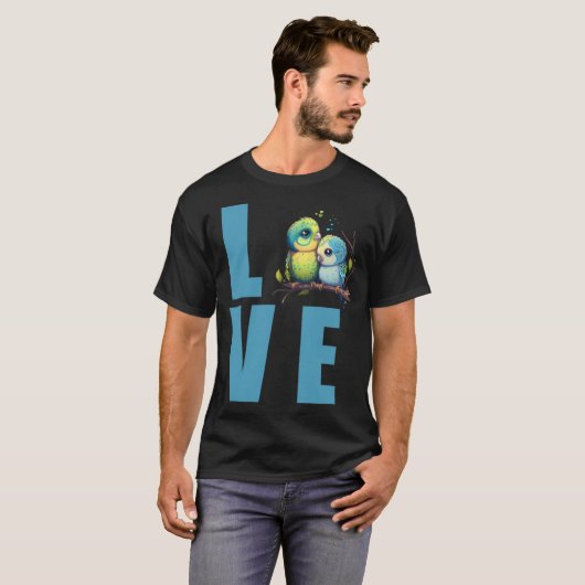 Liebe Budgie Mama Budgerigar Parakeet Bird Pullove T-Shirt (Vorne ganz)