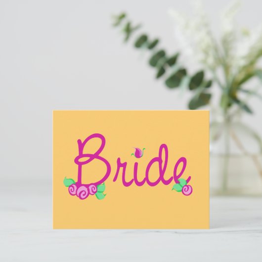 Liebe Buds/ Hochzeit Postkarte (Stehend Vorderseite)