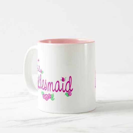 Liebe Buds/Hochzeiten Zweifarbige Tasse (Vorderseite Links)