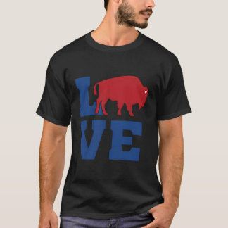 Liebe Buffalo Vintag Ny Football Sports Geschenk T-Shirt