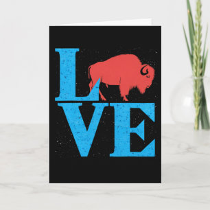 Liebe Buffalo Wild Amerikanischer Bison Liebhaber Karte