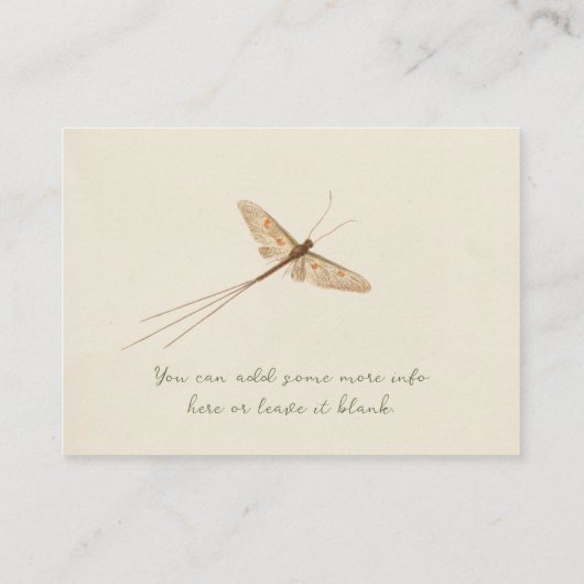 Liebe Bug Books für Babydusche Einsteckkarte Begleitkarte (Rückseite)