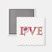 LIEBE BUG BUBBLE & STRIPES VON SHARON SHARPE MAGNET (Vorderseite/Rückseite)