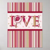 LIEBE BUG BUBBLE & STRIPES VON SHARON SHARPE POSTER (Vorne)
