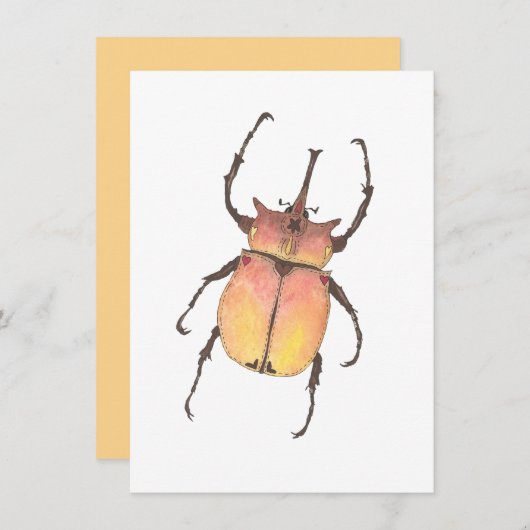 Liebe Bug Elephant Käfer Wasserfarbe Valentine Mitteilungskarte (Vorne/Hinten)