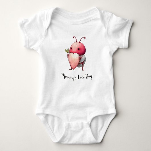 Liebe Bug Funny Käfer Illustration Herz individuel Baby Strampler (Vorderseite)