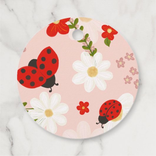 Liebe Bug Gänseblümchen niedliche Ladybug Babydusc Geschenkanhänger (Rückseite)