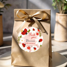 Liebe Bug Gänseblümchen niedliche Ladybug Babydusc Runder Aufkleber