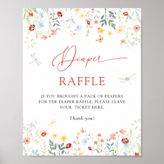 Liebe Bug Garden Wildblume Windeln Raffel Poster (Vorne)