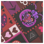 Liebe Bug Hearts Muster Stoff (Nahaufnahme)