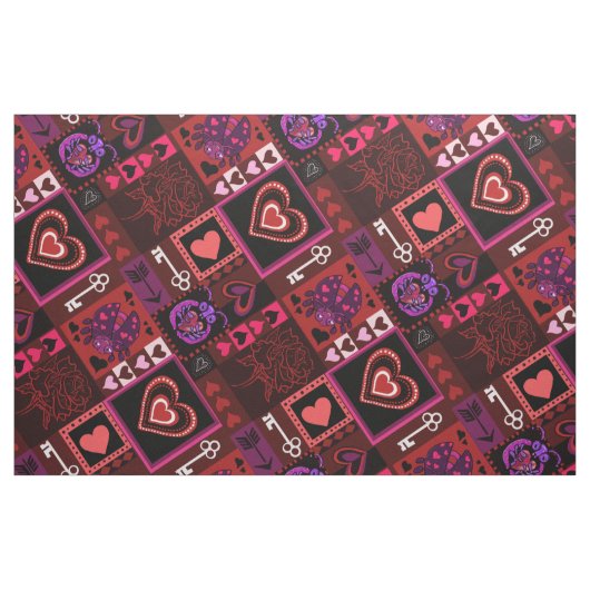 Liebe Bug Hearts Muster Stoff (Fat Quarter (45,7 x 55,9 cm))