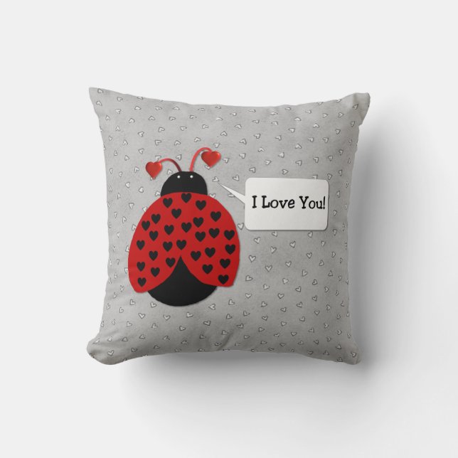 Liebe Bug I Liebe Sie Pillow Kissen (Vorderseite)