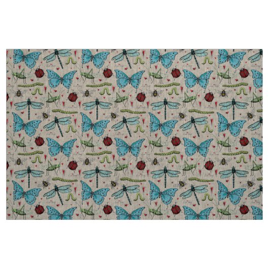 Liebe-Bug-Insekt-Illustrationsmuster Stoff (Fat Quarter (45,7 x 55,9 cm))