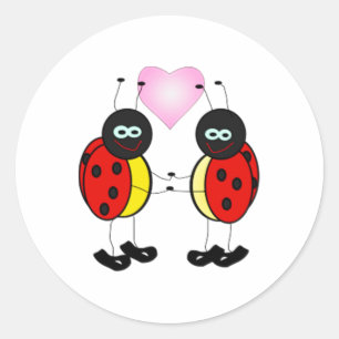 Liebe Bug Ladybug Cartoon Runder Aufkleber