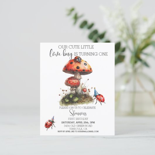 Liebe Bug Ladybug Geburtstagsparty (Stehend Vorderseite)