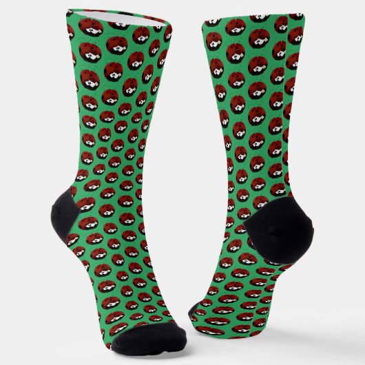 Liebe Bug Ladybug, Niedlicher Valentinstag des Car Socken (Gewinkelt)