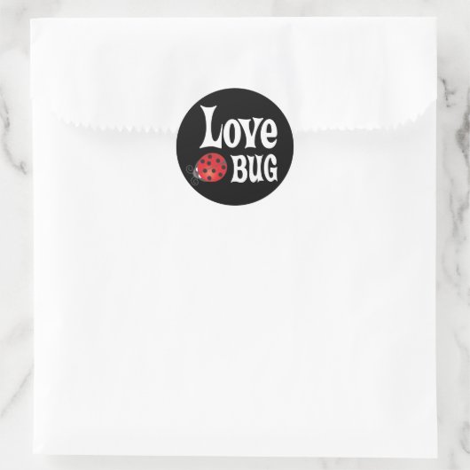 Liebe Bug - Ladybug Runder Aufkleber (Tasche)