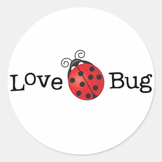 Liebe Bug - Ladybug Runder Aufkleber (Vorderseite)