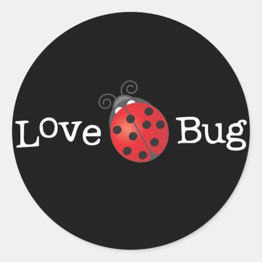 Liebe Bug - Ladybug Runder Aufkleber (Vorderseite)