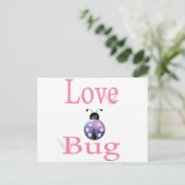 Liebe Bug lila Postkarte (Stehend Vorderseite)