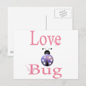 Liebe Bug lila Postkarte (Vorne/Hinten)