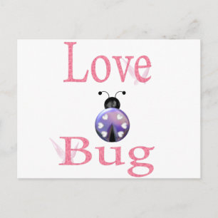 Liebe Bug lila Postkarte