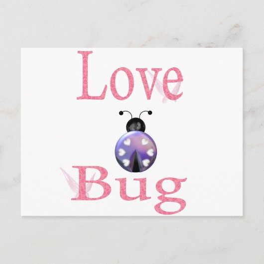 Liebe Bug lila Postkarte (Vorderseite)