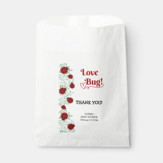 Liebe Bug Minimalistisch Baby Dusche Geschenktütchen (Vorderseite)