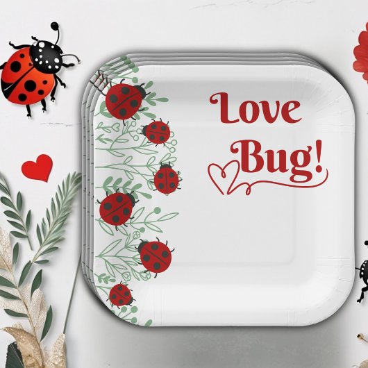 Liebe Bug Minimalistisch Baby Dusche Pappteller