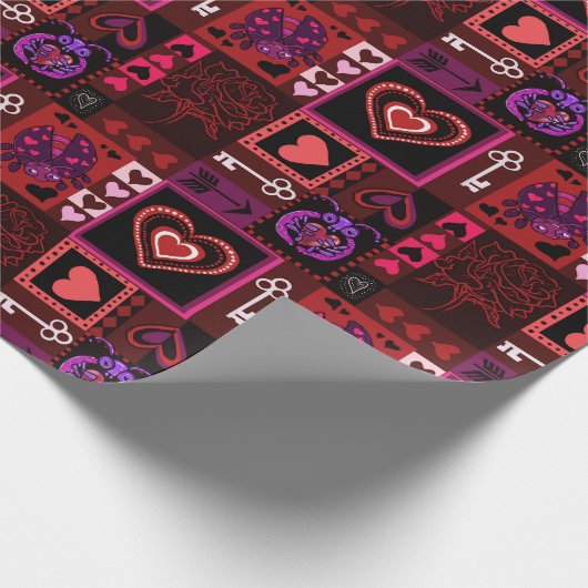 Liebe Bug & Niedlich Hearts Geschenkpapier (Ecke)