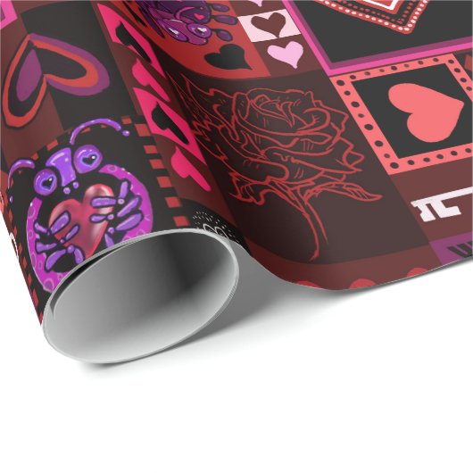 Liebe Bug & Niedlich Hearts Geschenkpapier (Rolleneckpunkt)