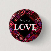 Liebe Bug & Niedlich Hearts Muster Button (Vorderseite)