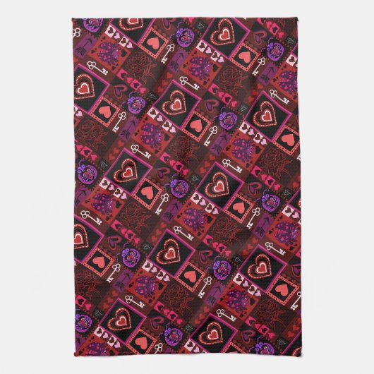 Liebe Bug & Niedlich Hearts Muster Geschirrtuch (Vertikal)